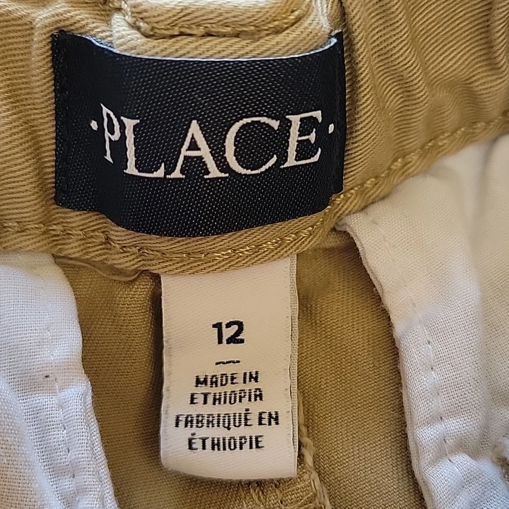 THE CHILDREN'S PLACE Bundle of 2 Boy's Tan School Uniform Preppy Chino Pants 12‎